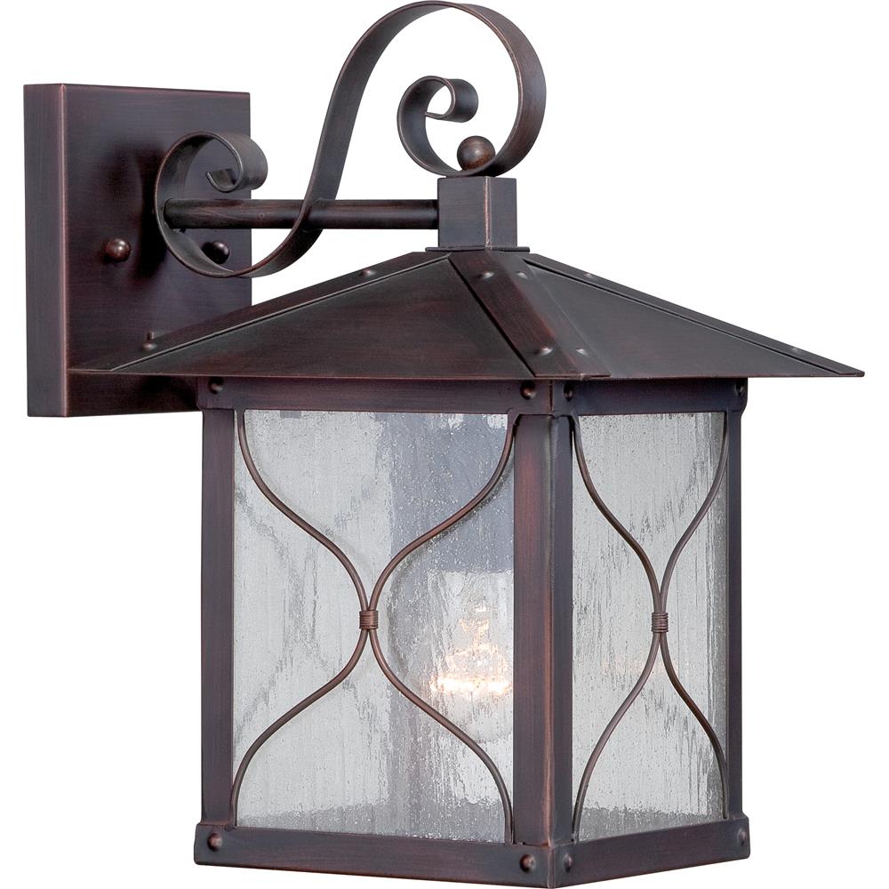 Nuvo Lighting 60/5612  Vega 1 Light 9" Outdoor Wall Fixture with Clear Seed Glass in Classic Bronze Finish